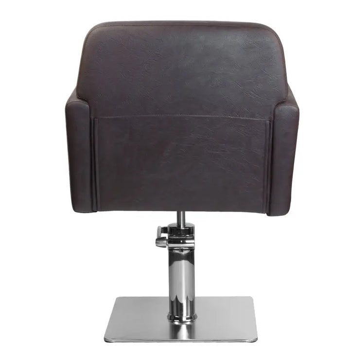 Brauner Friseurstuhl Gabbiano Hamburg mit quadratischer Basis für Salon use