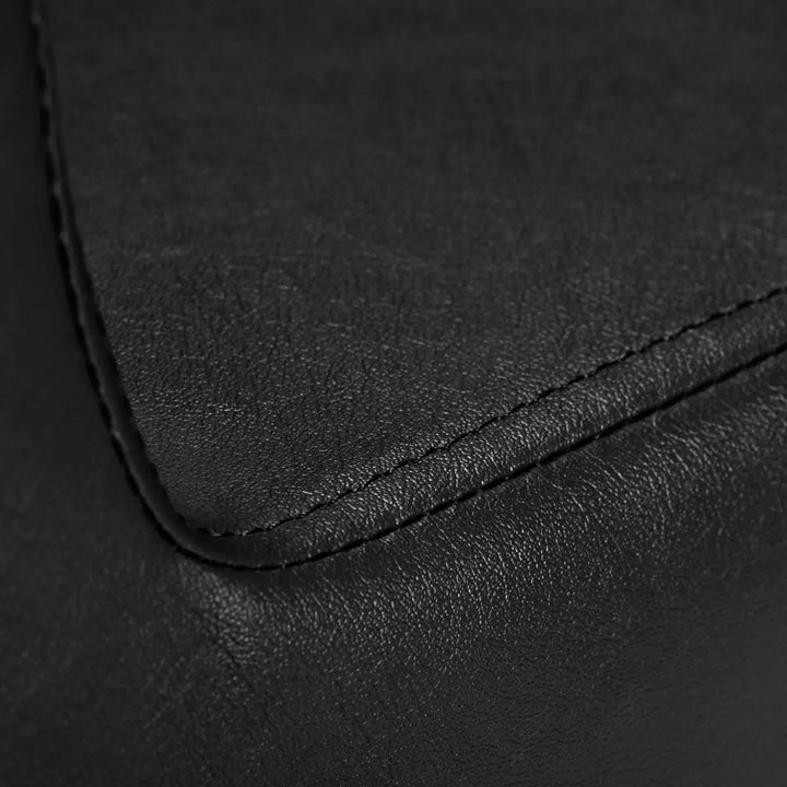 Schwarzer Leder mit Ziernähten für Gabbiano Friseurstuhl Helsinki Schwarz