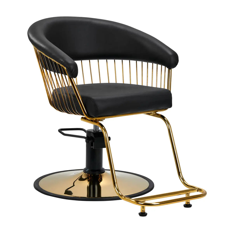 Gabbiano Friseurstuhl Lille gold schwarz - Friseurstuhl