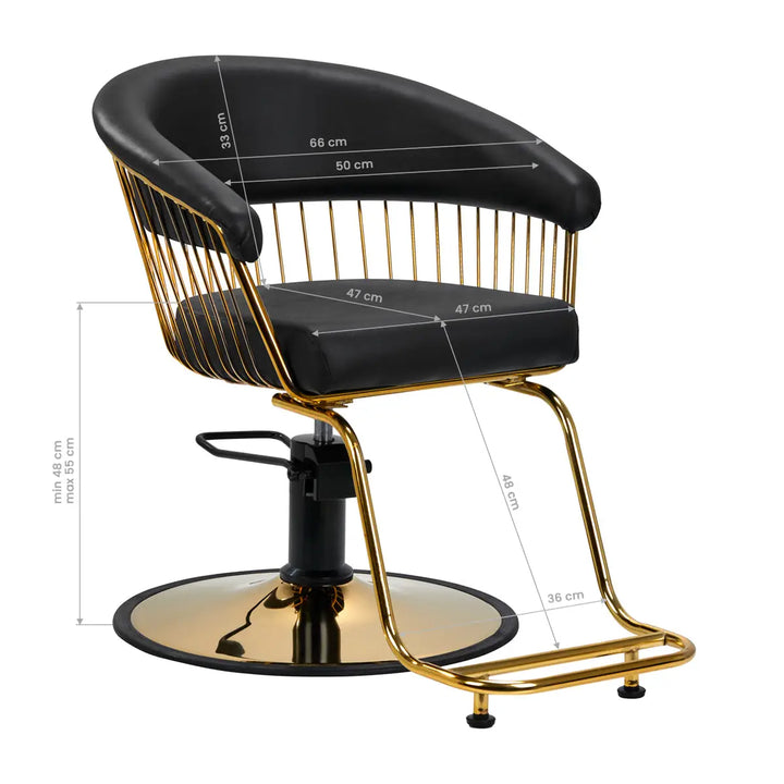 Gabbiano Friseurstuhl Lille gold schwarz - Friseurstuhl
