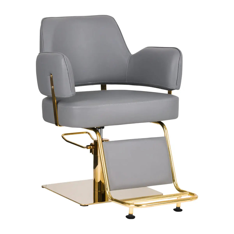 Gabbiano Friseurstuhl Linz Gold Grau - Friseurstuhl