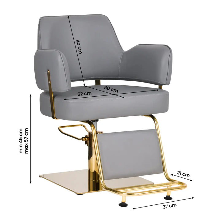 Gabbiano Friseurstuhl Linz Gold Grau - Friseurstuhl