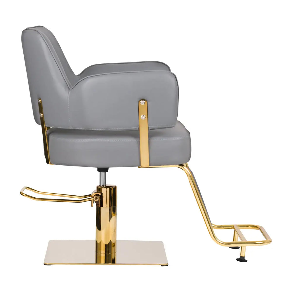 Gabbiano Friseurstuhl Linz Gold Grau - Friseurstuhl