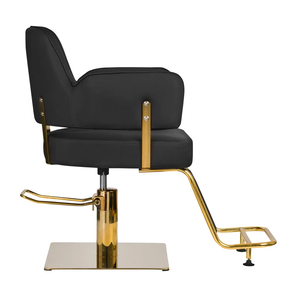 Gabbiano Friseurstuhl Linz Gold Schwarz - Friseurstuhl