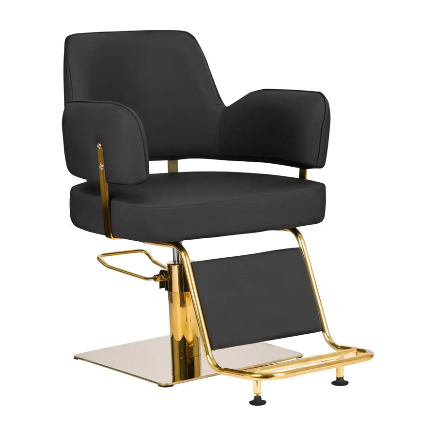 Gabbiano Friseurstuhl Linz Gold Schwarz - Friseurstuhl