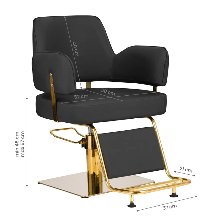 Gabbiano Friseurstuhl Linz Gold Schwarz - Friseurstuhl
