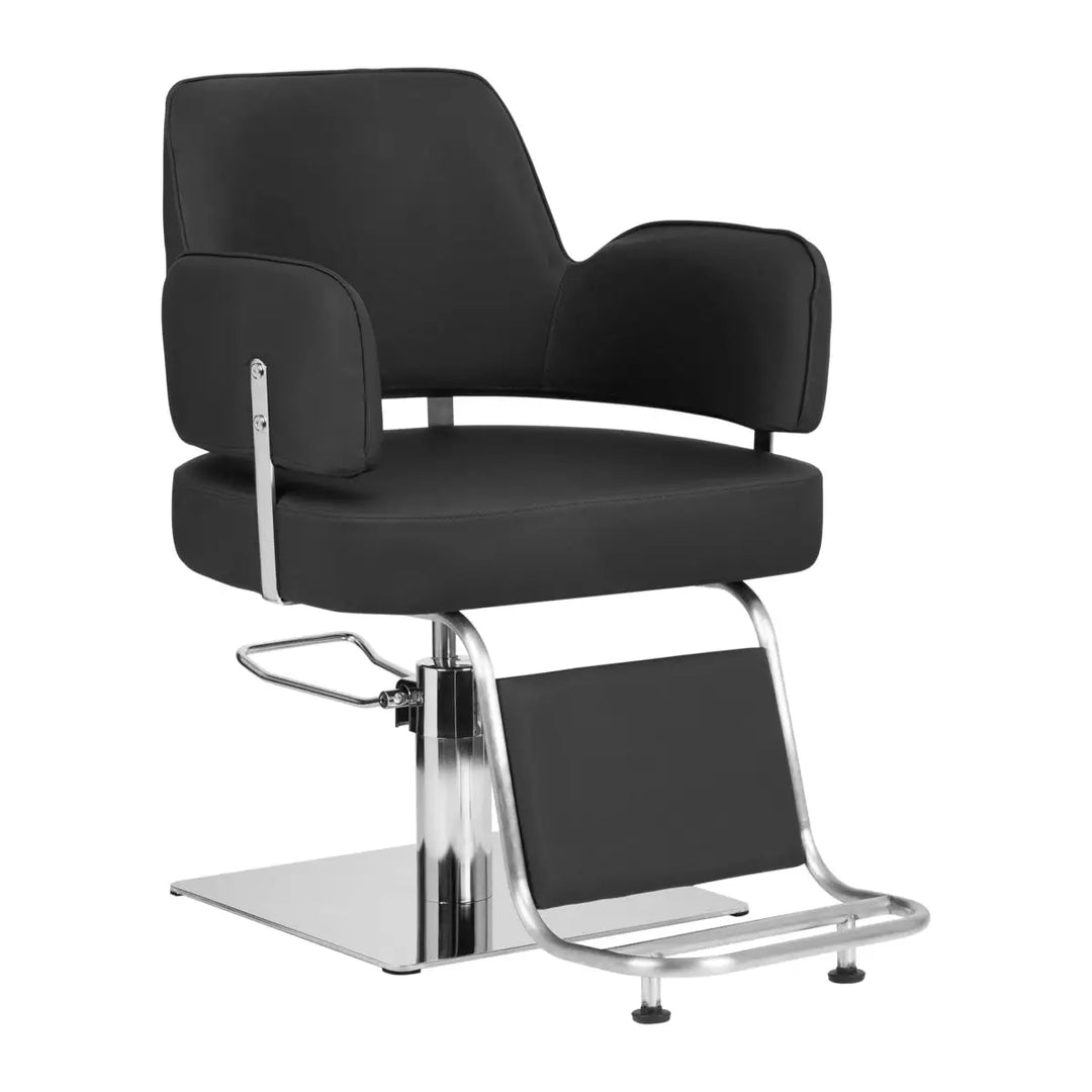 Gabbiano Friseurstuhl Linz Silber Schwarz - Friseurstuhl