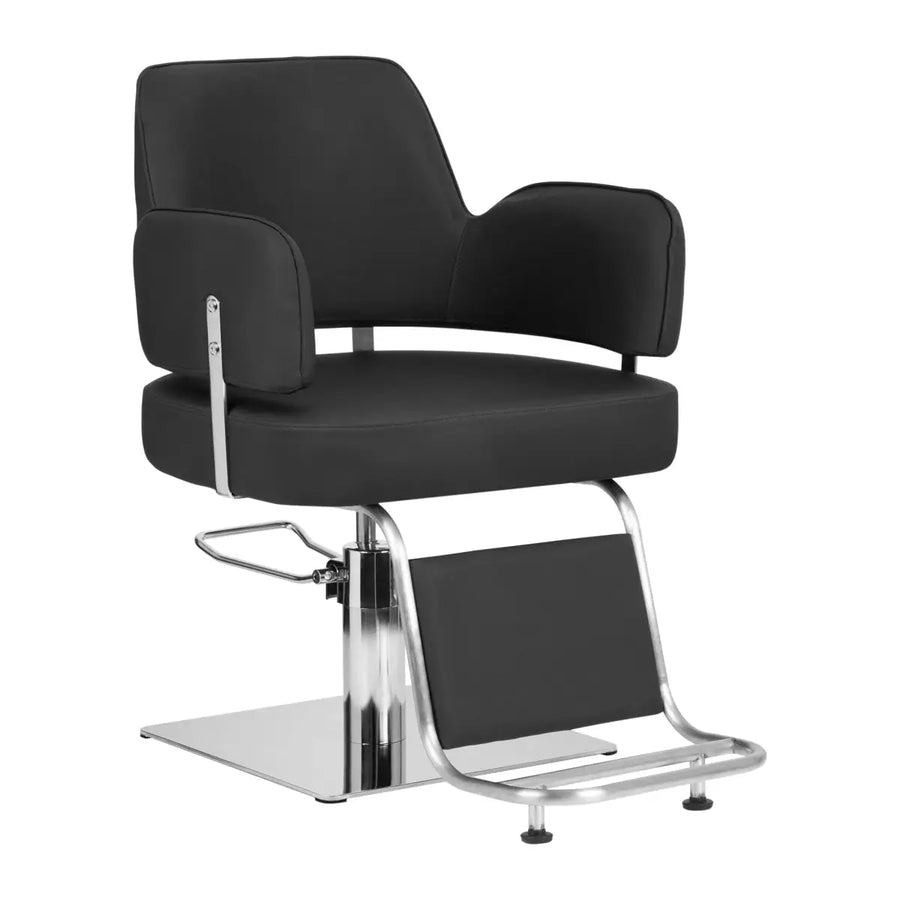 Gabbiano Friseurstuhl Linz Silber Schwarz - Friseurstuhl