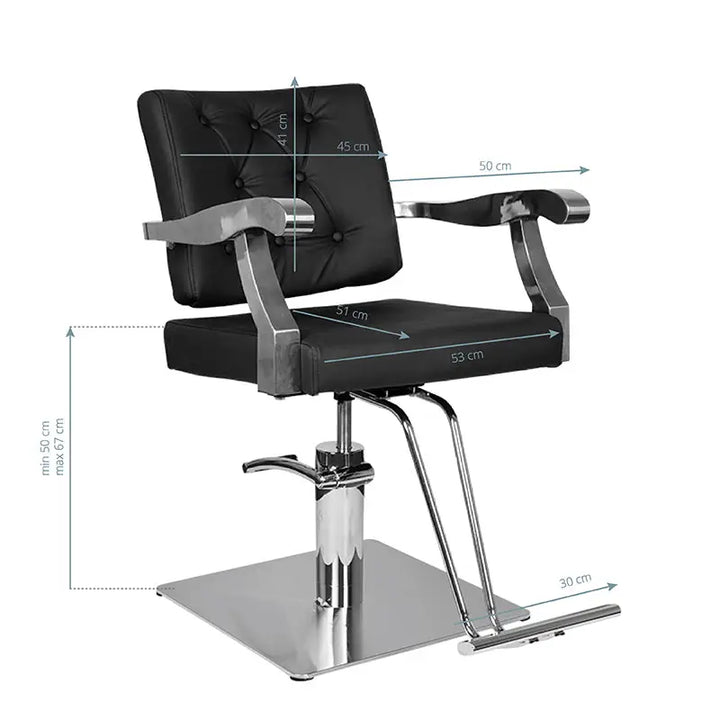 Gabbiano Friseurstuhl Lyon Schwarz - Friseurstuhl