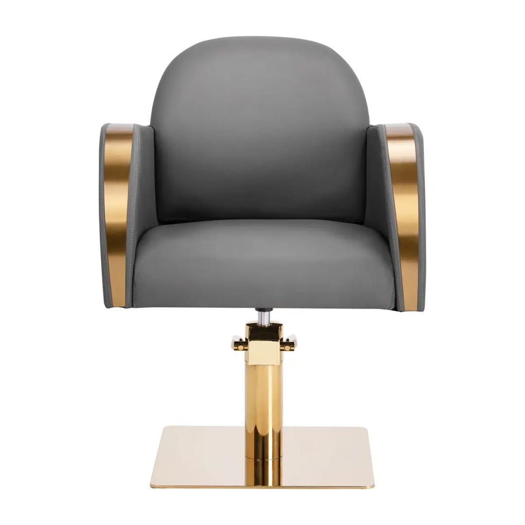 Gabbiano Friseurstuhl Malaga Gold Grau - Friseurstuhl