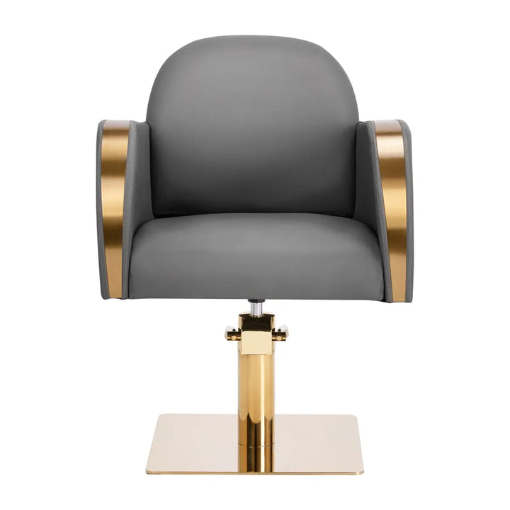 Gabbiano Friseurstuhl Malaga Gold Grau - Friseurstuhl