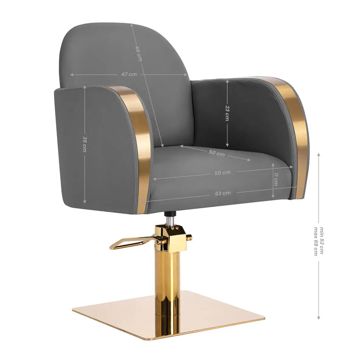 Gabbiano Friseurstuhl Malaga Gold Grau - Friseurstuhl