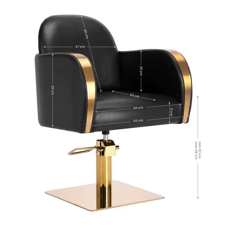 Gabbiano Friseurstuhl Malaga Gold Schwarz - Friseurstuhl