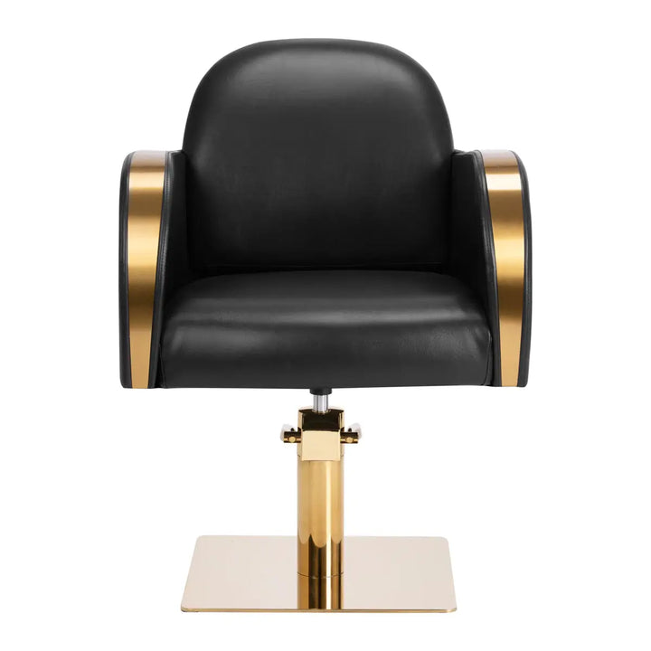 Gabbiano Friseurstuhl Malaga Gold Schwarz - Friseurstuhl