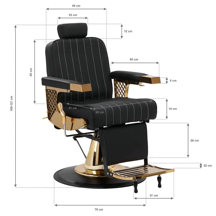 Gabbiano Friseurstuhl Marcus Gold - Friseurstuhl