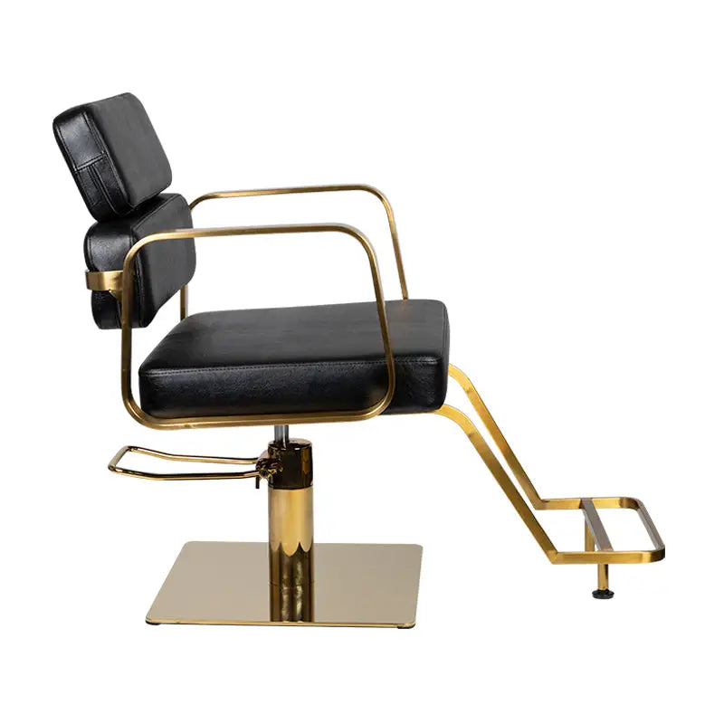 Gabbiano Friseurstuhl Porto Gold Schwarz - Friseurstuhl