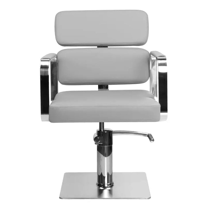 Gabbiano Friseurstuhl Porto Grau grauer Salonstuhl mit Chromakzenten