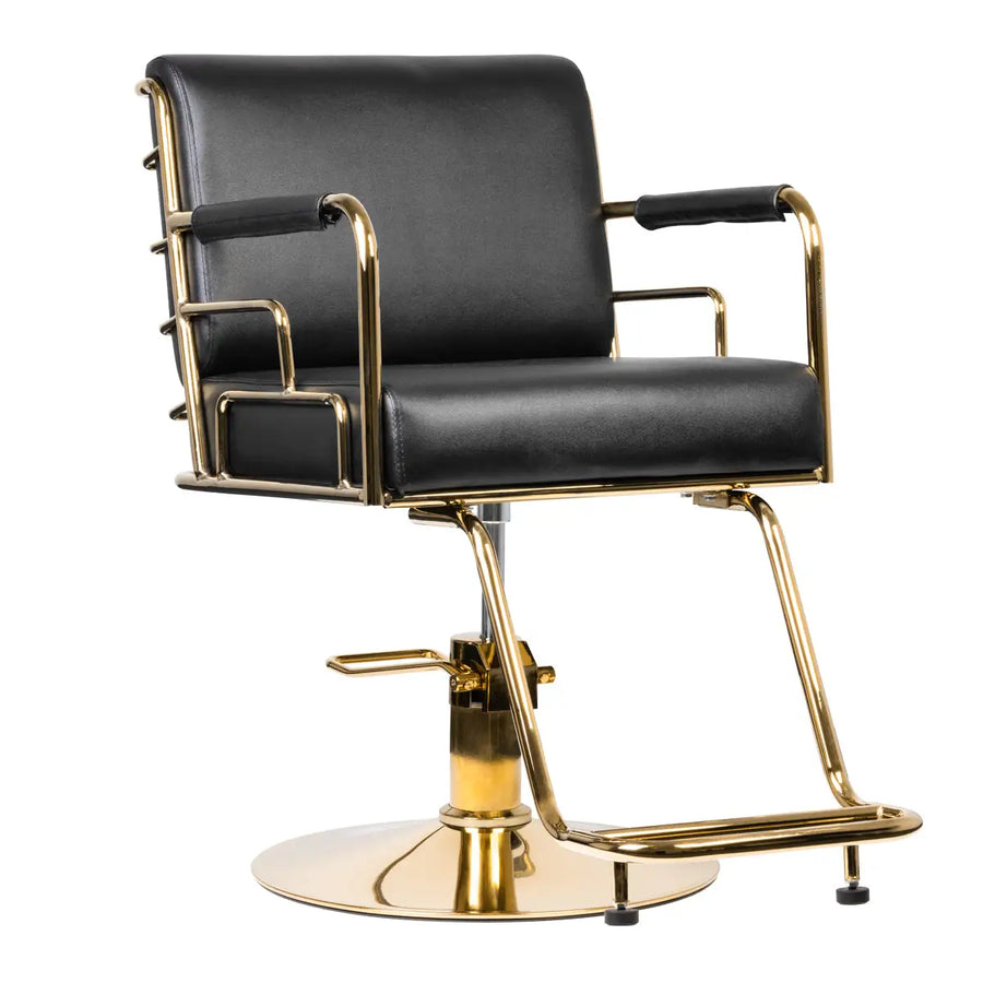 Gabbiano Friseurstuhl Prato Gold Schwarz - Friseurstuhl