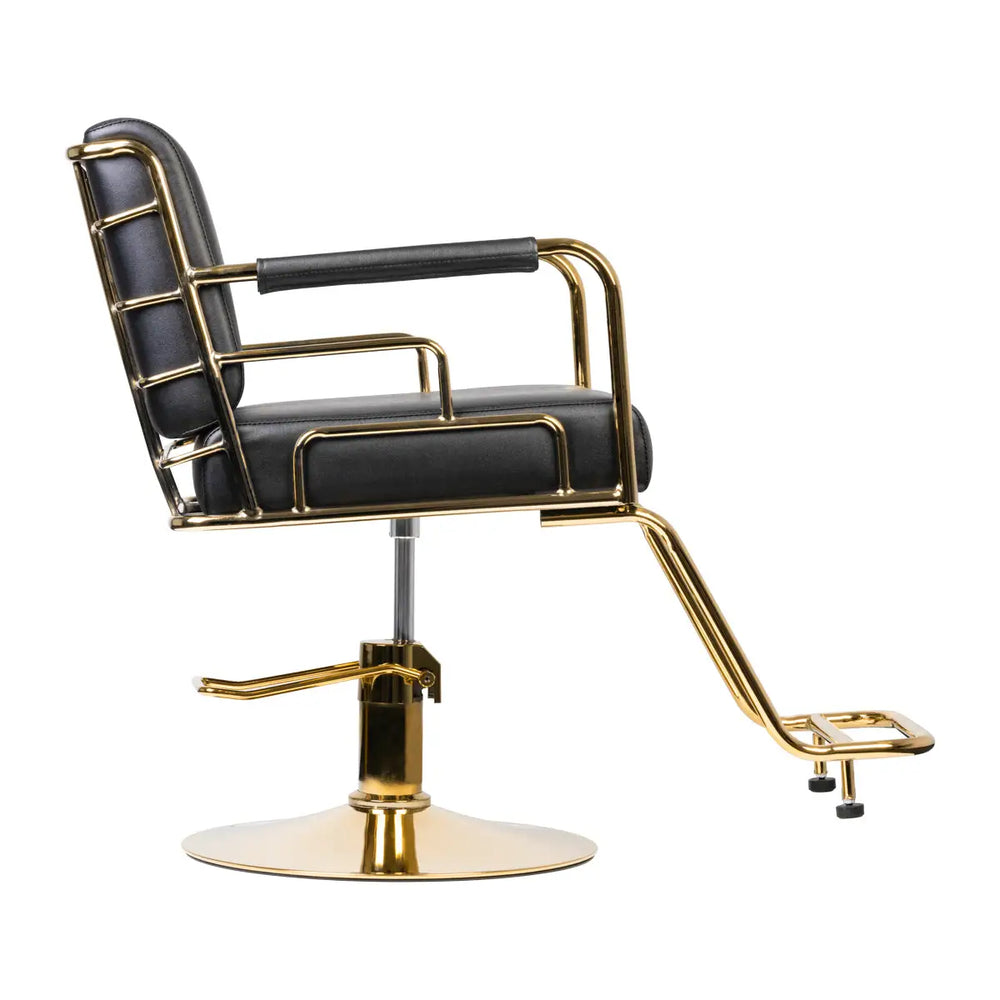 Gabbiano Friseurstuhl Prato Gold Schwarz - Friseurstuhl
