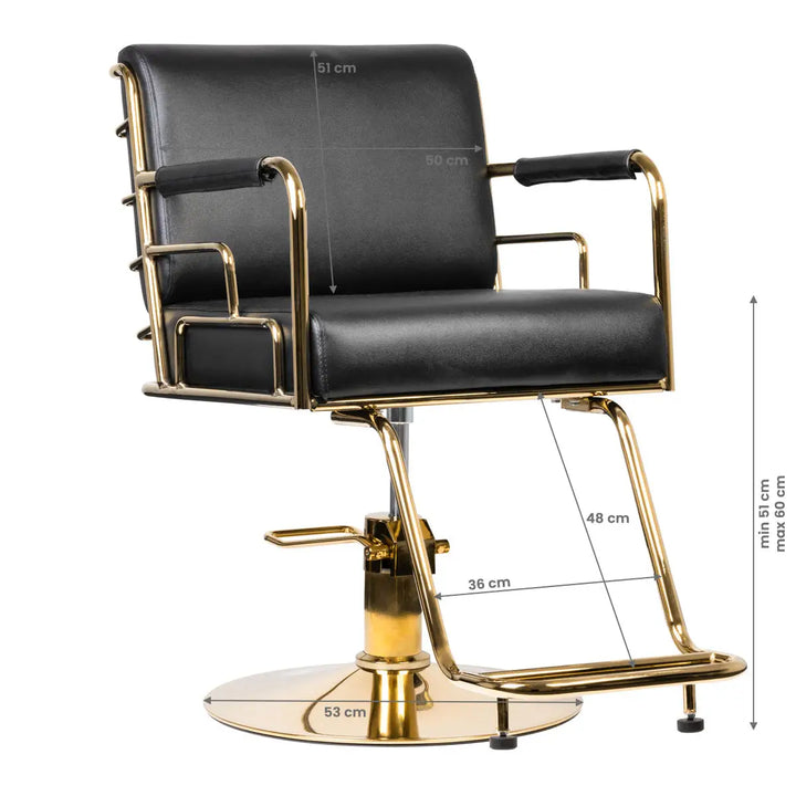 Gabbiano Friseurstuhl Prato Gold Schwarz - Friseurstuhl