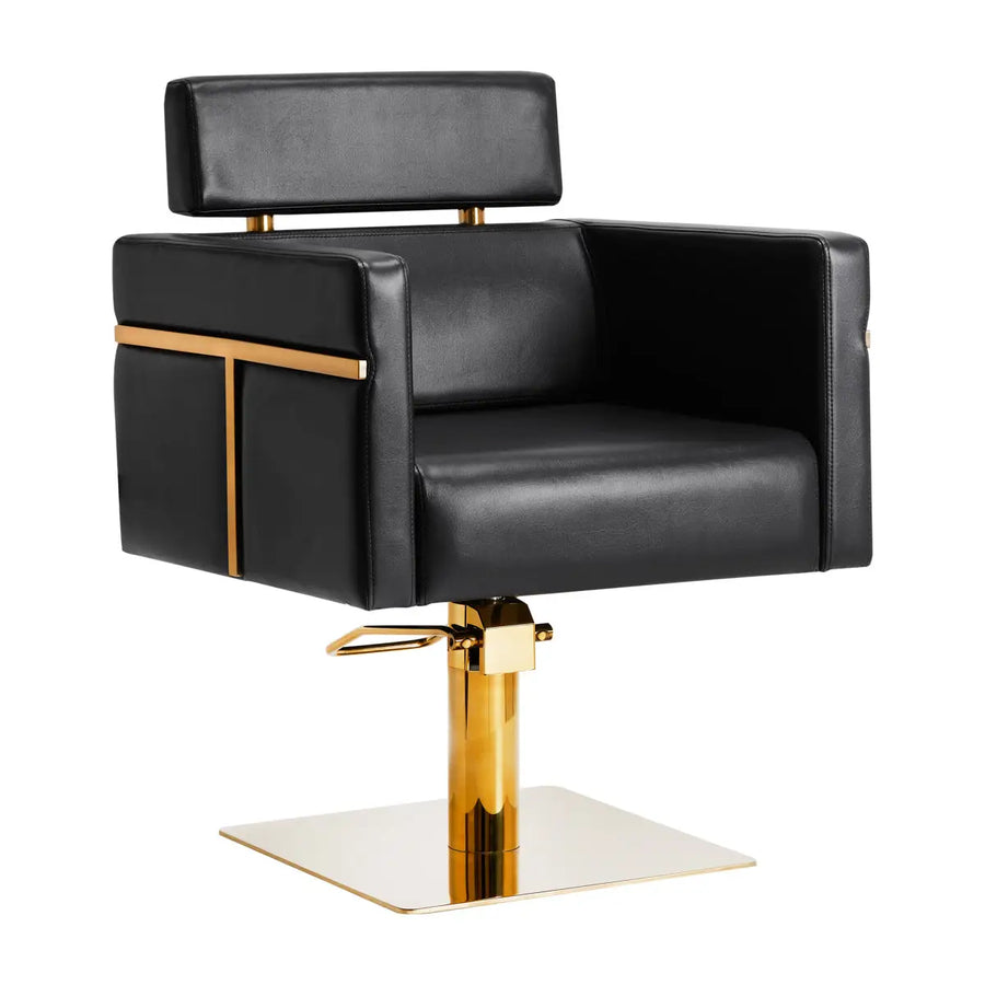 Gabbiano Friseurstuhl Toledo Gold Schwarz - Friseurstuhl