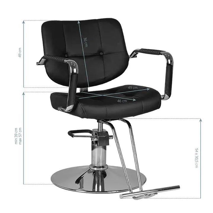 Gabbiano Friseurstuhl Vigo Schwarz - Friseurstuhl