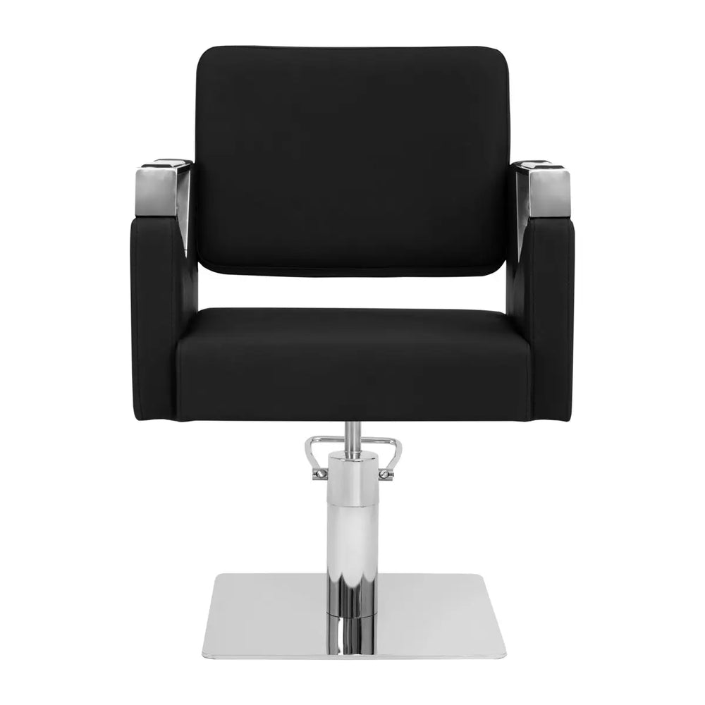 Schwarzer Friseurstuhl Gabbiano Vilnius mit quadratischer Basis