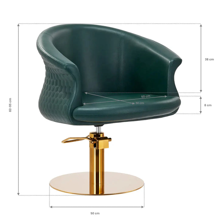 Gabbiano Friseurstuhl Wersal Gold Grün - Friseurstuhl