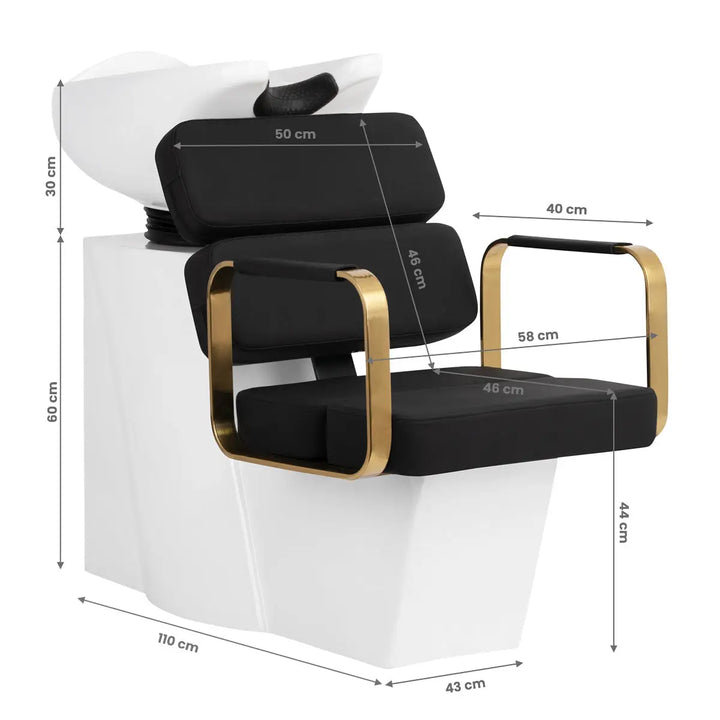 Gabbiano Friseurwäsche Porto Gold Schwarz - Friseur-Waschbecken