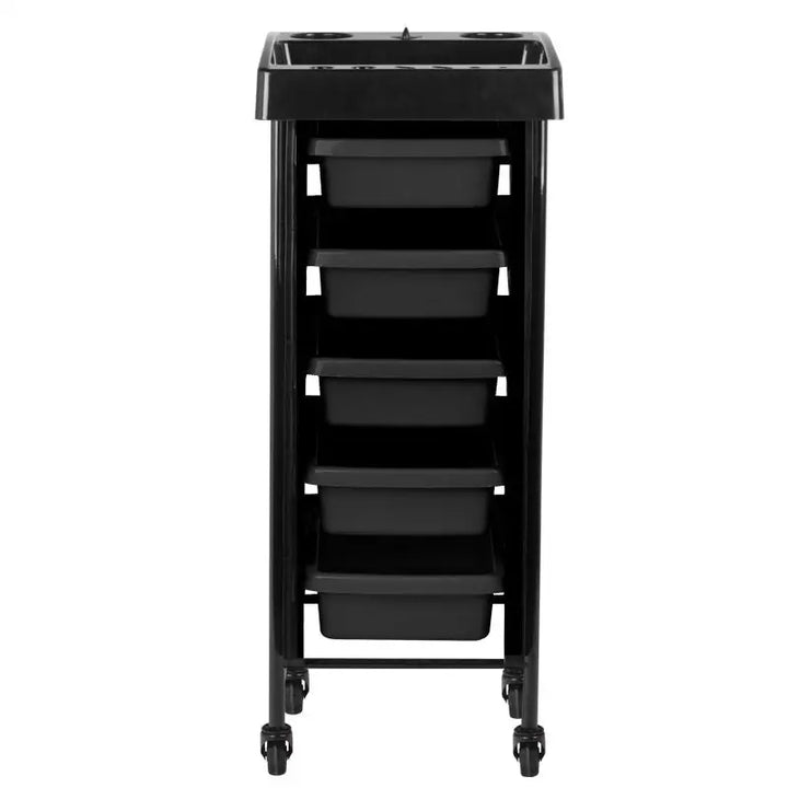 Schwarzer Gabbiano Friseurwagen 008 Rollwagen für Salonzubehör