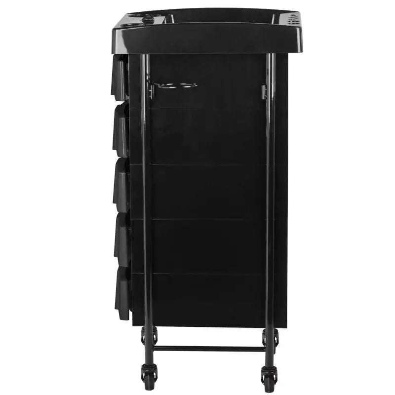 Schwarzer Gabbiano Friseurwagen 008 Rollwagen für Salonzubehör