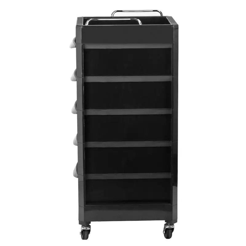 Schwarzer rollender Friseursalonwagen Gabbiano 030 für professionelle Styling-Arbeiten