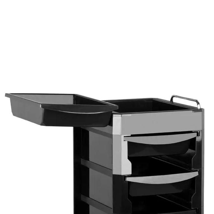 Schwarzer Friseurwagen Gabbiano 030 Rollenwagen für Salonzubehör
