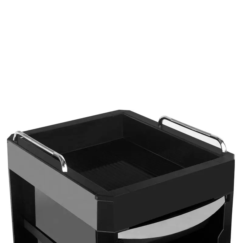 Schwarzer Gabbiano Friseurwagen 030 mit chromgriffen und Rollfunktion