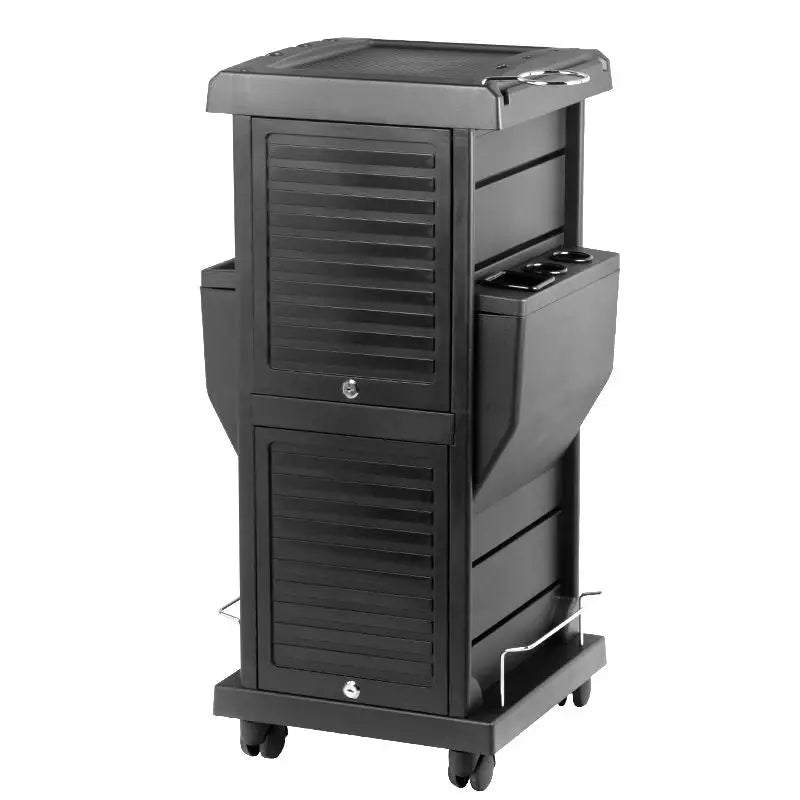 Schwarzer Gabbiano Friseurwagen 100c Rollwagen für Salonzubehör