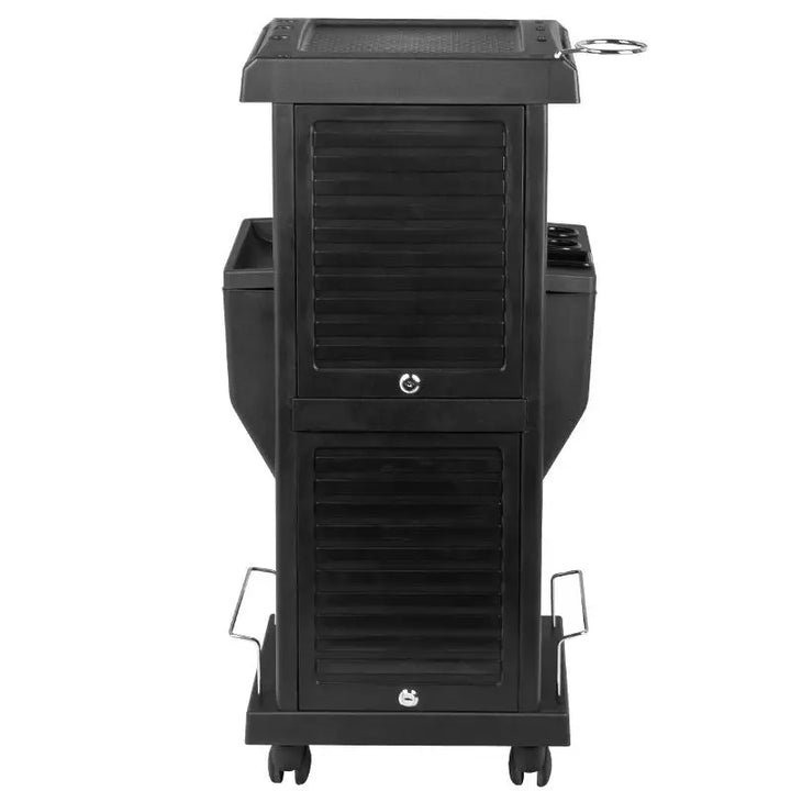 Schwarzer Gabbiano Friseurwagen 100c Rolltrolley für Salonzubehör