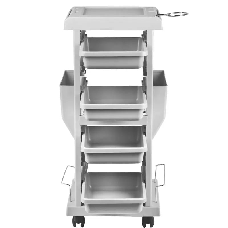 Weiße Rollwagen Utility Cart für Friseursalons im Gabbiano Friseurwagen 100g Grau