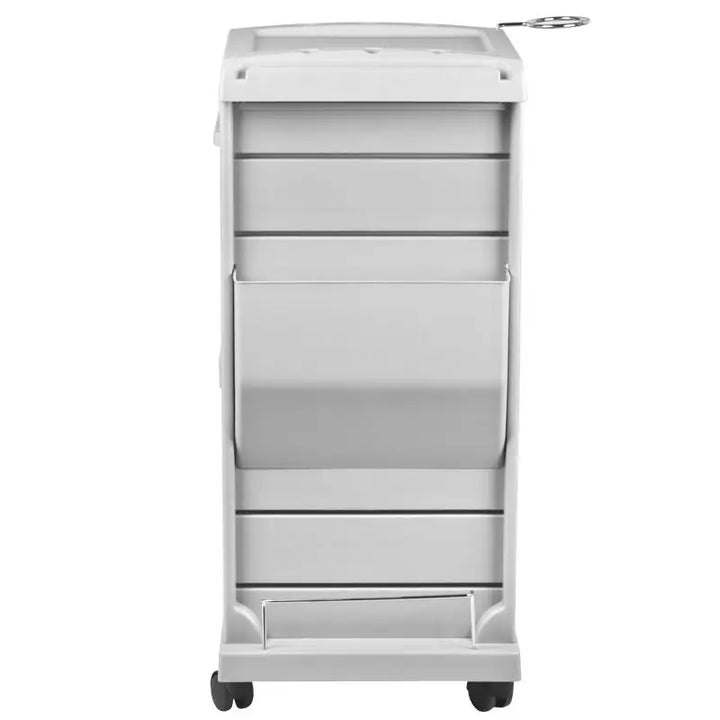 Weißer rollender Medizinwagen für Friseure Gabbiano Friseurwagen 100g Grau