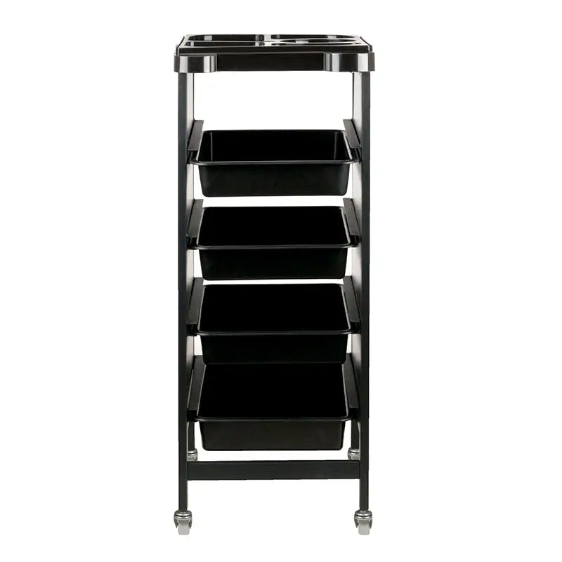 Schwarzer Gabbiano Friseurwagen 8-103 Rollwagen für Friseursalon-Equipment