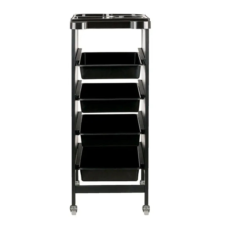 Schwarzer Gabbiano Friseurwagen 8-103 Rollwagen für Friseursalon-Equipment