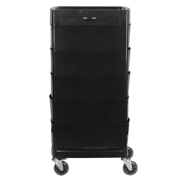 Schwarzer rollbarer Friseurkartentisch Gabbiano Friseurwagen ft65-a black