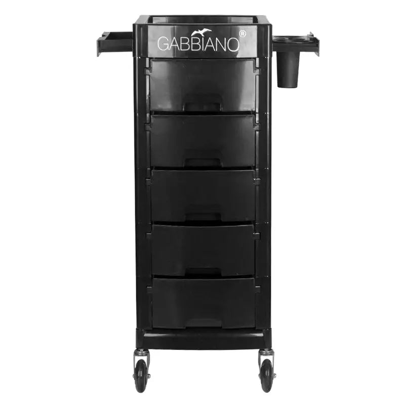 Schwarzer Friseursalonwagen Gabbiano FT65-A mit Schubladen und Rollen