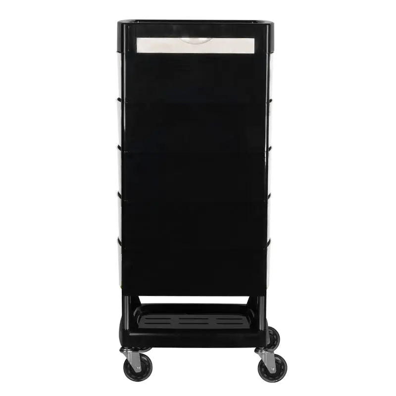 Schwarzer rollbarer Friseurwagen Gabbiano FT65 Schwarz/Weiß für Salonorganisation