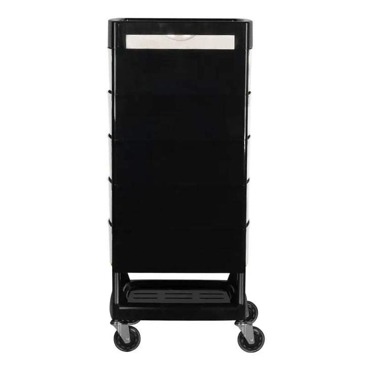 Schwarzer rollbarer Friseurwagen Gabbiano FT65 Schwarz/Weiß für Salonorganisation