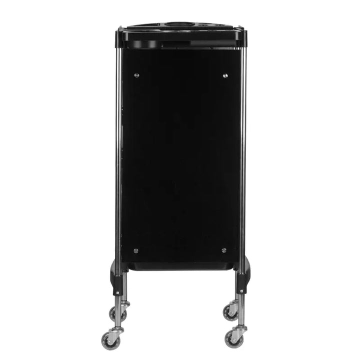 Schwarzer Gabbiano Friseurwagen FX11-2 Rollwagen für professionelle Frisurenarbeiten
