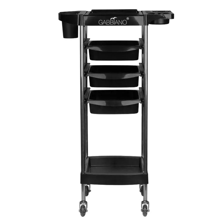 Schwarze rollende Friseurenwagen Gabbiano FX11-A für Kosmetik und Salonbedarf