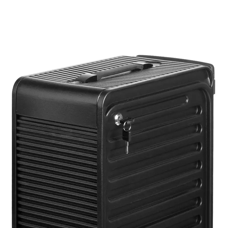 Schwarzer Gabbiano Friseurwagen Tragbar 227 mit Metallrollschrank und Schlüssel