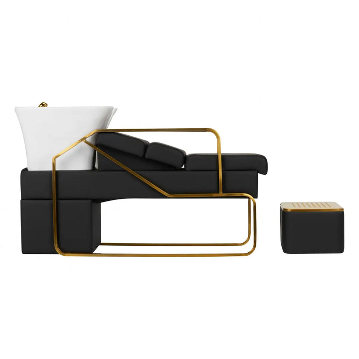 Gabbiano Friseurwaschanlage Diana Gold Schwarz - Friseur-Waschbecken