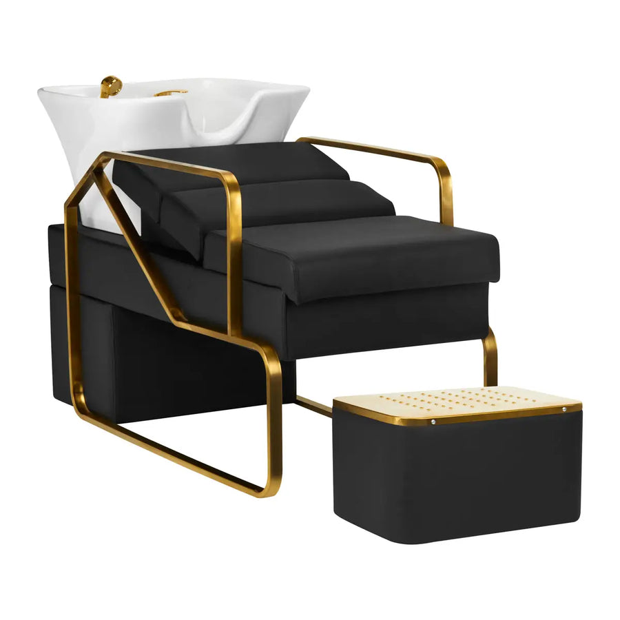 Gabbiano Friseurwaschanlage Diana Gold Schwarz - Friseur-Waschbecken