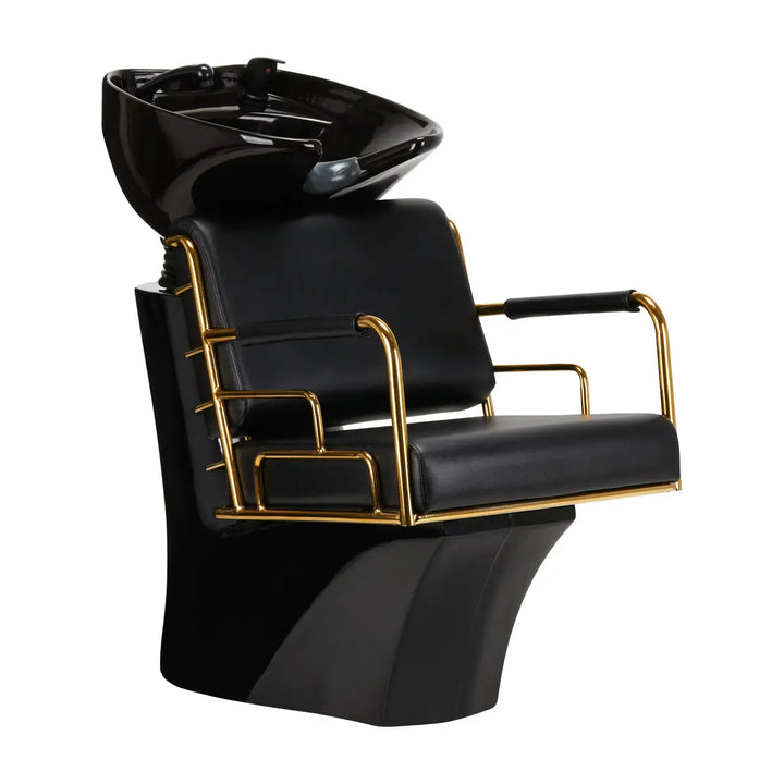Gabbiano Friseurwaschanlage Prato Gold - Schwarz - Friseur-Waschbecken